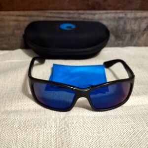 Mens Costa Black Sunglasses with Blue Lenses Jose JO01 Great Condition